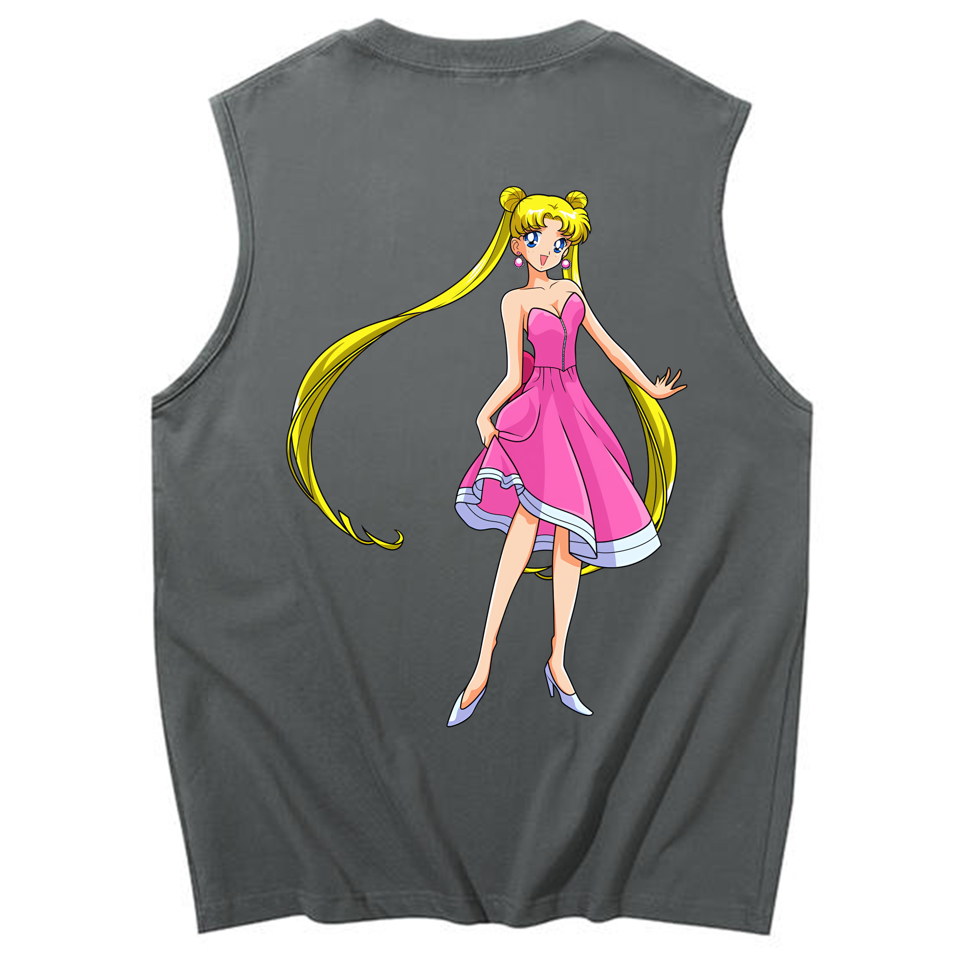 （画像用） 美少女戦士セーラームーン 愛野 美奈子 あいの みなこ Sailor Moon Aino Minako コットン100％タンクトップ（背面プリント）